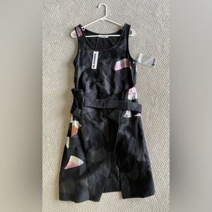 Jil Sander Black Sleeveless Dress with Metallic Accents